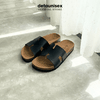 Dép đế trấu chữ H nam nữ thời trang Birken cực xinh và cá tính màu Đen - DETA14