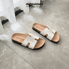 Dép đế trấu chữ H nam nữ thời trang Birken cực xinh và cá tính màu Trắng - DETA14