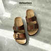 Dép đế trấu Birken 2 khóa màu Bò - DETA21