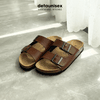 Dép đế trấu Birken 2 khóa màu Bò - DETA21