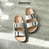 Dép đế trấu Birken 2 khóa màu Trắng - DETA21