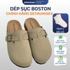 Dép đế trấu sục Boston bít mũi da lộn - DETA51