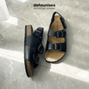 Giày sandal đế trấu 2 khóa phong cách văn phòng Detaunisex Màu Đen - SATA21