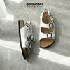 Giày sandal đế trấu 2 khóa phong cách văn phòng Detaunisex Màu Trắng - SATA21