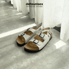 Giày sandal đế trấu 2 khóa phong cách văn phòng Detaunisex Màu Trắng - SATA21