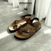 Giày sandal đế trấu xỏ ngón nam nữ Detaunisex Màu Bò - SATA22