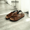 Giày đế trấu sandal quai chéo Detaunisex Màu Bò - SATA23