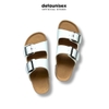 Dép đế trấu Birken 2 khóa màu Trắng - DETA21