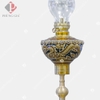 Đèn chân đồng - đắp khắc rồng