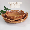 Rổ mây tròn, khay mây đựng đồ, decor trang trí mây tre đan tự nhiên