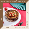 Hộp thuỷ tinh nắp gỗ đựng trái cây, hạt, bánh kẹo, hộp mứt tết