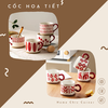 Cốc sứ hoạ tiết màu đỏ