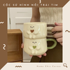 Ly sứ cốc sứ hình nổi ôm trái tim