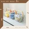 Giỏ sắt quai gỗ đựng đồ decor giỏ picnic