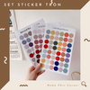 Bộ 48 stickers tròn decor trang trí dán postcard