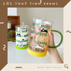 Cốc thuỷ tinh mèo in chữ 900ml