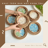 Khay tròn đan mây khảm trai đĩa khảm trai viền mây trang trí decor