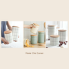 Hũ sứ nắp gỗ đựng gia vị, đồ khô, hạt decor nhà bếp