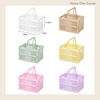 Hộp giỏ đựng đồ gấp gọn pastel có quai xách