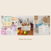 Hộp giỏ đựng đồ gấp gọn pastel có quai xách