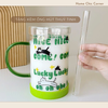 Cốc thuỷ tinh mèo in chữ 900ml
