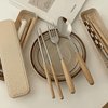 Set đũa muỗng nỉa cán gỗ (kèm hộp)