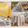 Khăn trải bàn viền tua rua, thảm picnic, chăn ghế sofa phong cách retro