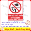 LOGO TEM STICKER BIỂN CẤM ĐỔ CHẤT THẢI XUỐNG ĐƯỜNG ỐNG CỐNG - BIỂN CẢNH BÁO -  DO NOT DUMP CHEMICAL DOWN DRAIN