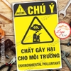 LOGO TEM STICKER CẢNH BÁO CHẤT GÂY HẠI CHO MÔI TRƯỜNG, ENVIRONMENTAL POLLUTANT - BIỂN CẢNH BÁO AN TOÀN LAO ĐỘNG