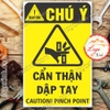 LOGO TEM STICKER CẢNH BÁO CẨN THẬN DẬP TAY , CAUTION PINCH POINT - BIỂN CẢNH BÁO AN TOÀN LAO ĐỘNG