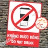 LOGO TEM STICKER BIỂN BÁO CẤM KHÔNG ĐƯỢC UỐNG- DO NOT DRINK - BIỂN CẢNH BÁO, BIỂN CẤM