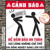 LOGO TEM STICKER KHÔNG CHỈ TRỎ KHI ĐỒNG NGHIỆP LÀM VIỆC ĐỂ ĐẢM BẢO AN TOÀN - BIỂN BÁO AN TOÀN LAO ĐỘNG VUI NHỘN