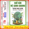 [M3] Tem Decal Dán Yêu Cầu Giữ Vệ Sinh Chung, Keep Clean Area, Tấm Dán Giữ Vệ Sinh Chung, Chất Liệu Decan Chống Nước