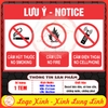 Tem Decal Dán LƯU Ý - CẤM HÚT THUỐC, CẤM LỬA, CẤM ĐIỆN THOẠI (Song Ngữ Anh Việt) - Decal chống nước, chống phai