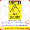 LOGO TEM STICKER CẢNH BÁO DÂY CÁP ĐIỆN TRÊN CAO, ELECTRIC CABLES OVERHEAD - BIỂN CẢNH BÁO AN TOÀN LAO ĐỘNG