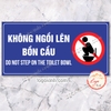 Tem Decal Dán Nhắc Nhở Không Được Ngồi Lên Trên Bồn Cầu, Lavabo,Decal Trang Trí Cảnh Báo Nhà Vệ Sinh,WC, Toilet