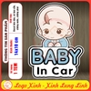 Tem Decal Baby In Car, Baby On Board Dán Trang Trí Ô Tô Xe Hơi, Chống Nước Chống Phai Màu. Độ Bền Cao, Sticker Decan