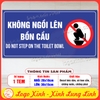 Tem Decal Dán Nhắc Nhở Không Được Ngồi Lên Trên Bồn Cầu, Lavabo,Decal Trang Trí Cảnh Báo Nhà Vệ Sinh,WC, Toilet
