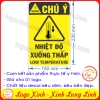 LOGO TEM STICKER CẢNH BÁO NHIỆT ĐỘ XUỐNG THẤP, LOW TEMPARATURE - BIỂN CẢNH BÁO AN TOÀN LAO ĐỘNG