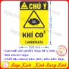 LOGO TEM STICKER CẢNH BÁO CÓ KHÍ CO2 - BIỂN CẢNH BÁO AN TOÀN LAO ĐỘNG