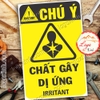LOGO TEM STICKER CẢNH BÁO CHẤT GÂY DỊ ỨNG, IRRITANT - BIỂN CẢNH BÁO AN TOÀN LAO ĐỘNG