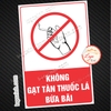 Tem Decal Dán Cấm Không Được Gạt Tàn Thuốc Bừa Bãi, Không Gạt Tàn Thuốc Xuống Sàn, Giữ Gìn Vệ Sinh Chung, Tem Chống Nước