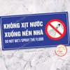 Tem Decal Dán Nhắc Nhở Vui Lòng Không Xịt Nước Xuống Nền Nhà, Giữ Sạch Nhà Vệ Sinh, Nội Quy Toilet Chống Nước