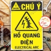 LOGO TEM STICKER CẢNH BÁO HỒ QUANG ĐIỆN, ELECTRIC ARC - BIỂN CẢNH BÁO AN TOÀN LAO ĐỘNG