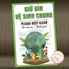 [M3] Tem Decal Dán Yêu Cầu Giữ Vệ Sinh Chung, Keep Clean Area, Tấm Dán Giữ Vệ Sinh Chung, Chất Liệu Decan Chống Nước