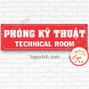 LOGO TEM STICKER BIẾN PHÒNG KỸ THUẬT, TECHNICAL ROOM DÙNG CHO VĂN PHÒNG CÔNG TY, CƠ QUAN, NHÀ XƯỞNG...