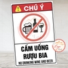 Tem Decal Dán Cấm Uống Rượu Bia, No Drink Wine And Beer, Cấm Rượu Bia, Decal Chống Nước Có Keo Dán Sẵn