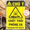 LOGO TEM STICKER CẢNH BÁO CHẤT THẢI PHÓNG XẠ, RADIOACTIVE WASTE - BIỂN CẢNH BÁO AN TOÀN LAO ĐỘNG