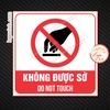 (VUÔNG)Tem Decal Không Được Sờ,Cấm Sờ,Cấm Chạm Vào,Do Not Touch,Chất Liệu Decan Dán Có Keo Sẵn Chống Nước,Decal Dán Kính