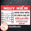 LOGO STICKER TEM DÁN CẢNH BÁO NGUY HIỂM HÀNG RÀO ĐIỆN CAO THẾ, ELECTRIC FENCE DANGER